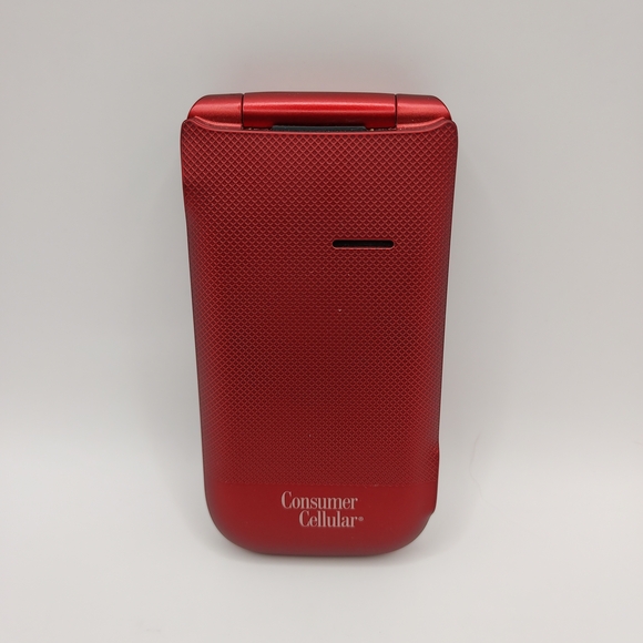 Red Flip-Style Cell Phone with Camera Lens - Picture 2 of 8